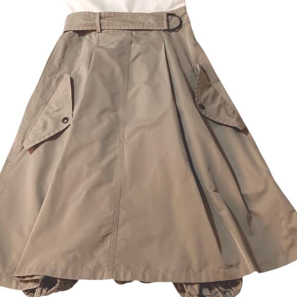 AKRIS PUNTO Mixed Media Dress Size 6 Snap Pockets Bubble Hem Utility Avant Garde - Picture 9 of 16